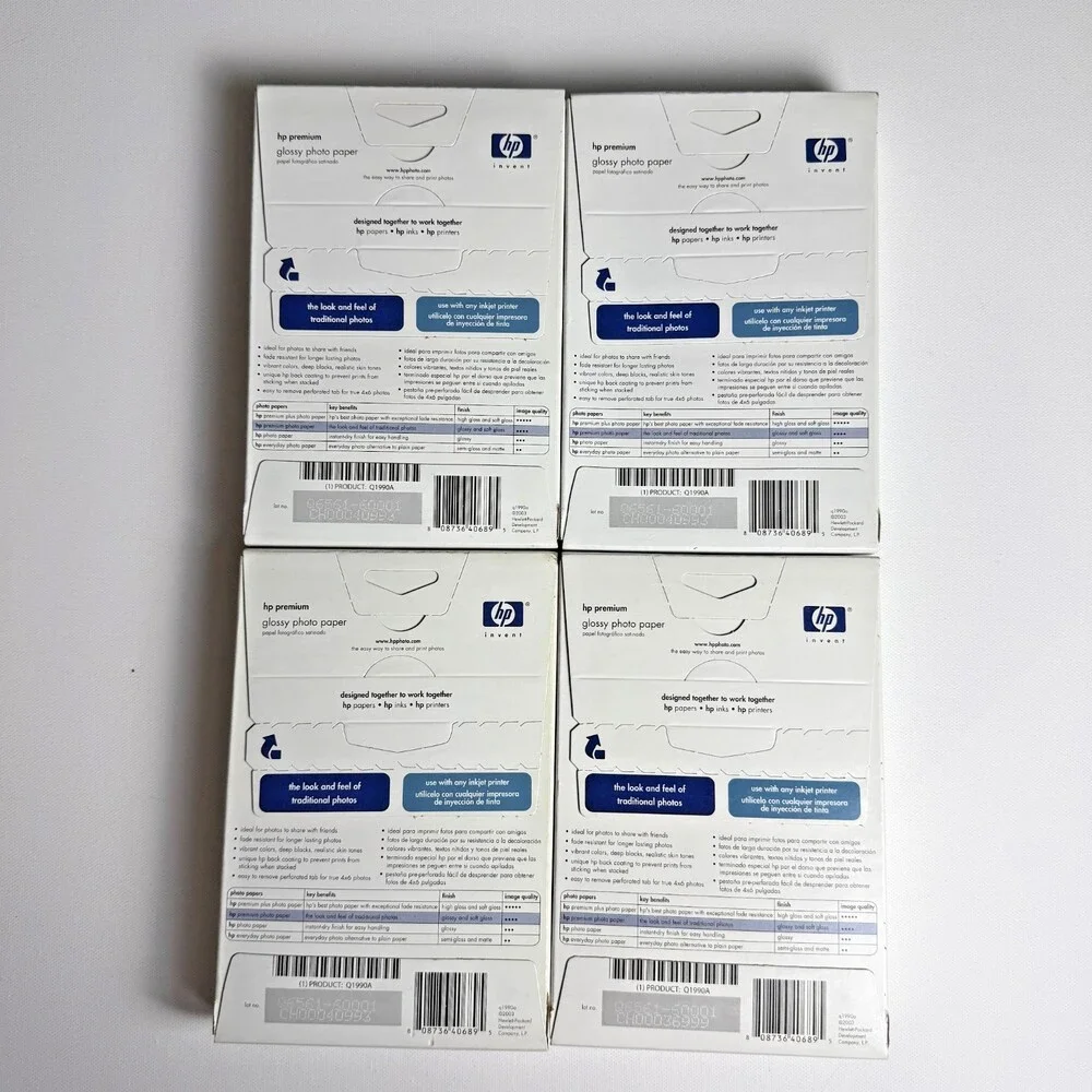 HP Premium 4x6 Glossy Photo Paper LOT of 4 UNOPENED Boxes 400 Sheets InkJet